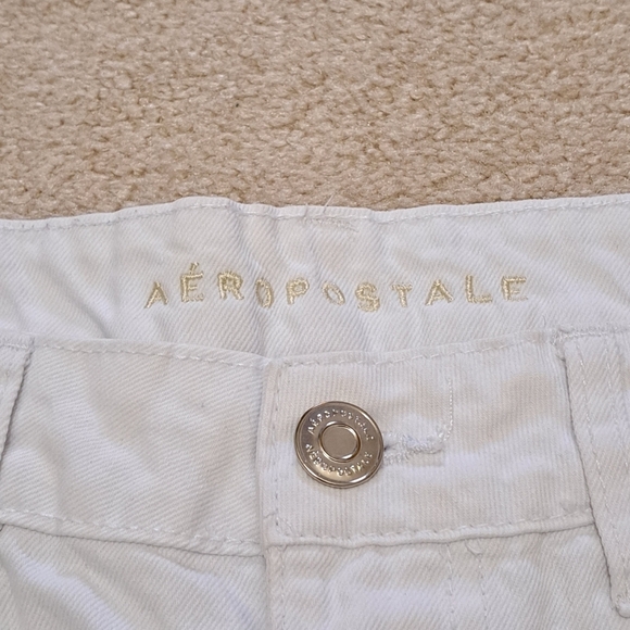 Aeropostle 90's Baggy Short White Denim Shorts Size 6 Distressed Jean Shorts - Picture 6 of 11